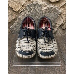 Tony Lama Women’s Shoes Size 8B Black Wheat Woven Moccasin Style Casual Flats